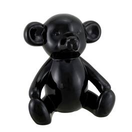 Zeckos - Glossy Ceramic Teddy Bear Statue 6 Inch - Black