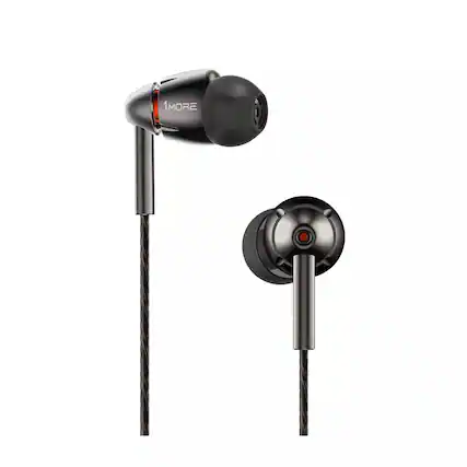 Front. 1MORE - Quad Driver In-Ear Headphones P40 - Gray.