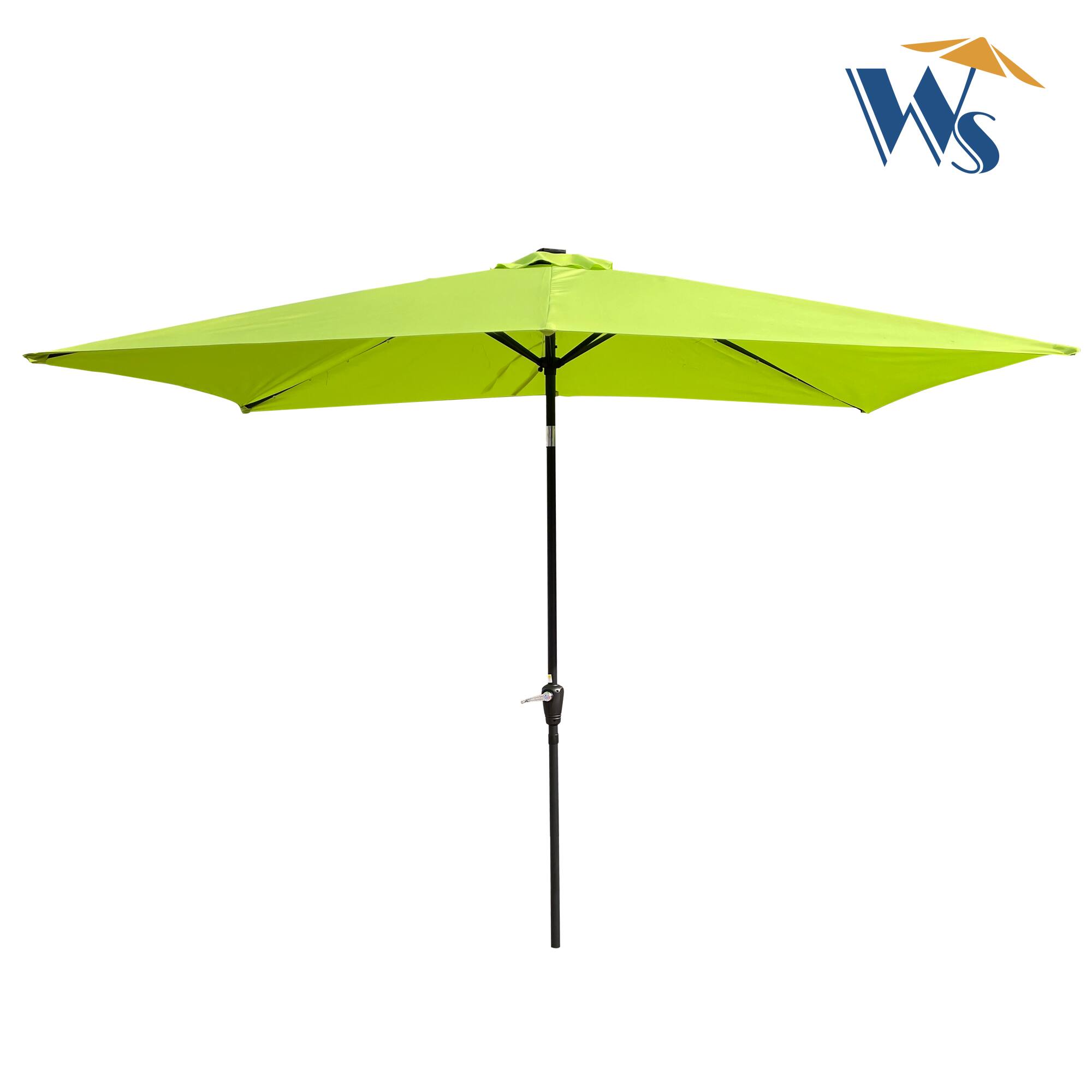 Back. Loheer - Loheer 10x6.5 ft Rectangular Patio Umbrella Solar LED Lighted Outdoor Pool Umbrella with Crank Push Button Tilt.