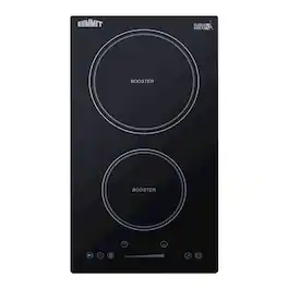 SUMMIT - 12" Wide 208-240V 2-Zone Induction Cooktop - Black