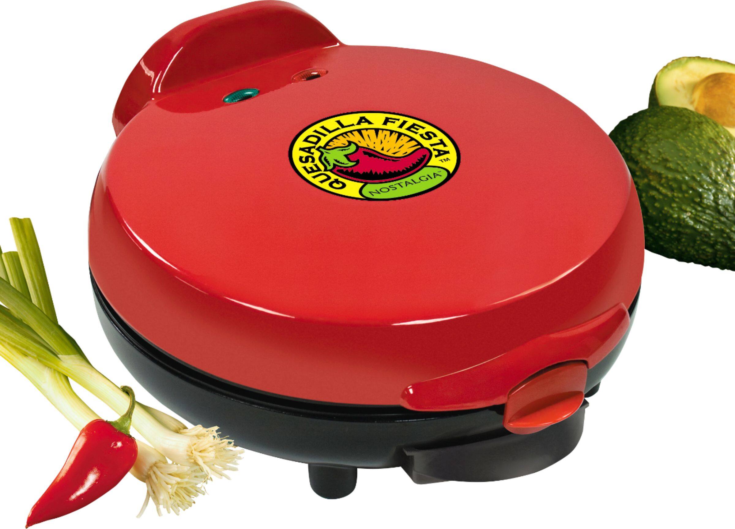 Alt View 12. Nostalgia - 6-Wedge Electric Quesadilla Maker with Extra Stuffing Latch - Red.
