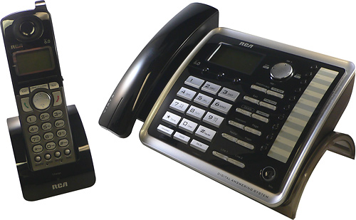 RCA - 25255RE2 2-Line DECT 6.0 Expandable Corded/Cordless Phone System - Black