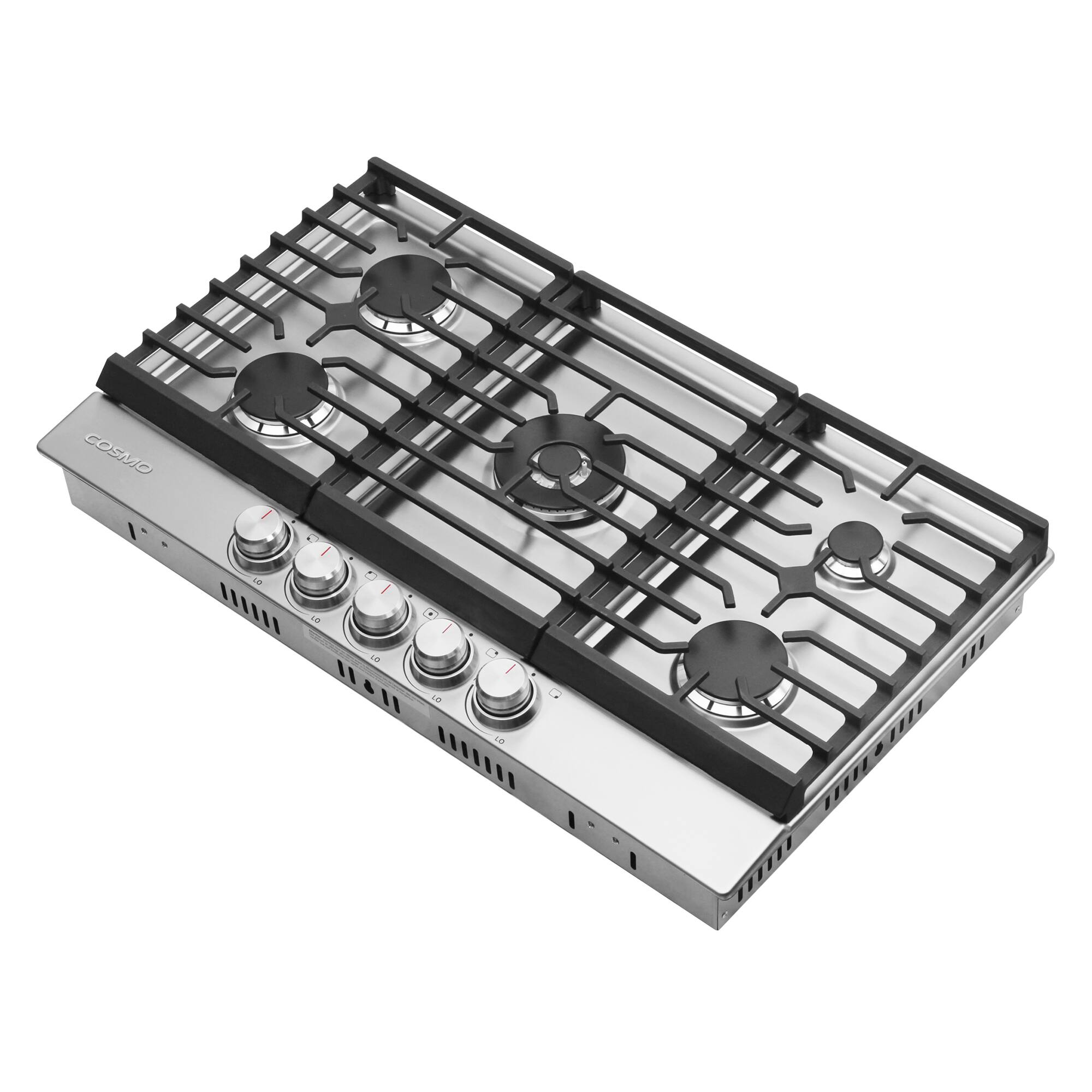 Alt View 7. COSMO - COS-CTGH365SS 36 in. Haven Collection Drop-in Gas Cooktop with 5 Sealed Burners, Cast Iron Grates - Stainless Steel.