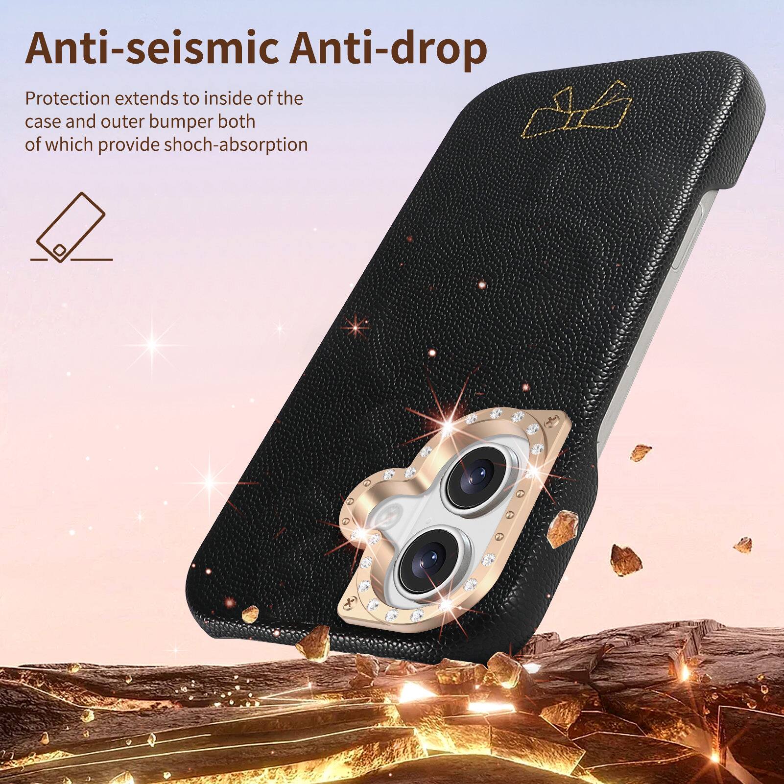 Anti-seismic Anti-drop Protection extends to inside of the case and outer bumper both of which provide shock-absorption