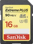 Front Zoom. SanDisk - Extreme PLUS 16GB SDHC UHS-I Memory Card.