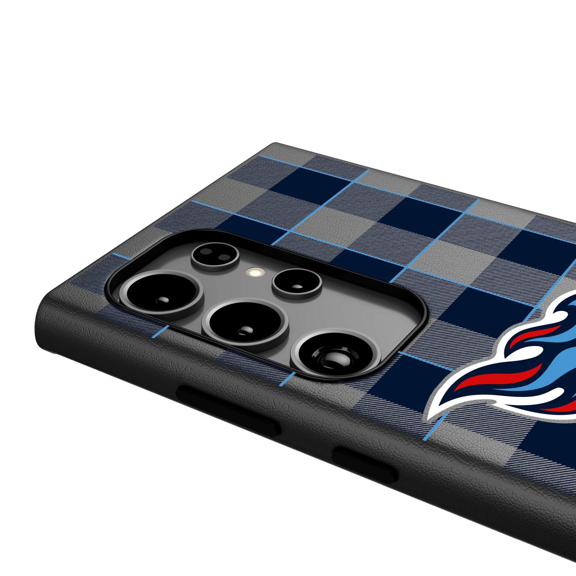 Alt View 3. Keyscaper - Tennessee Titans Plaid Galaxy Magnetic Bump Case - S25 - Black.