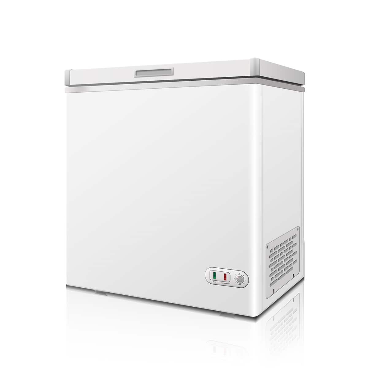 Chery Life - 5.0 Cu.ft Solid Top Commercial Deep Chest Freezers with Lockable Stay-Open Lid Painted - White