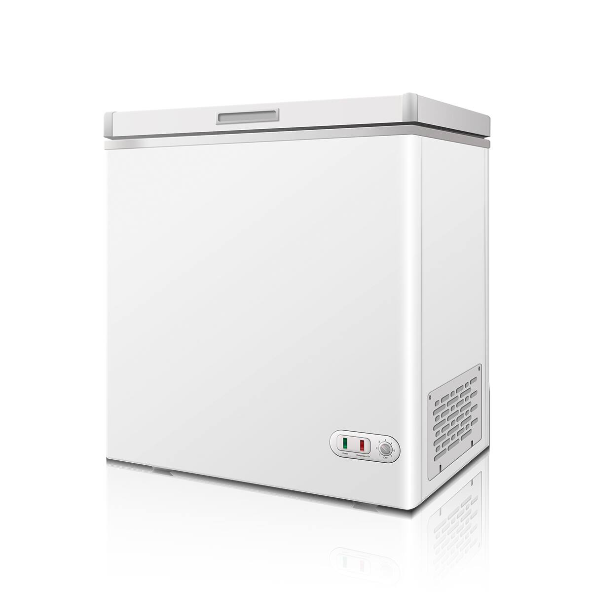 Front. Chery Life - 5.0 Cu.ft Solid Top Commercial Deep Chest Freezers with Lockable Stay-Open Lid Painted - White.