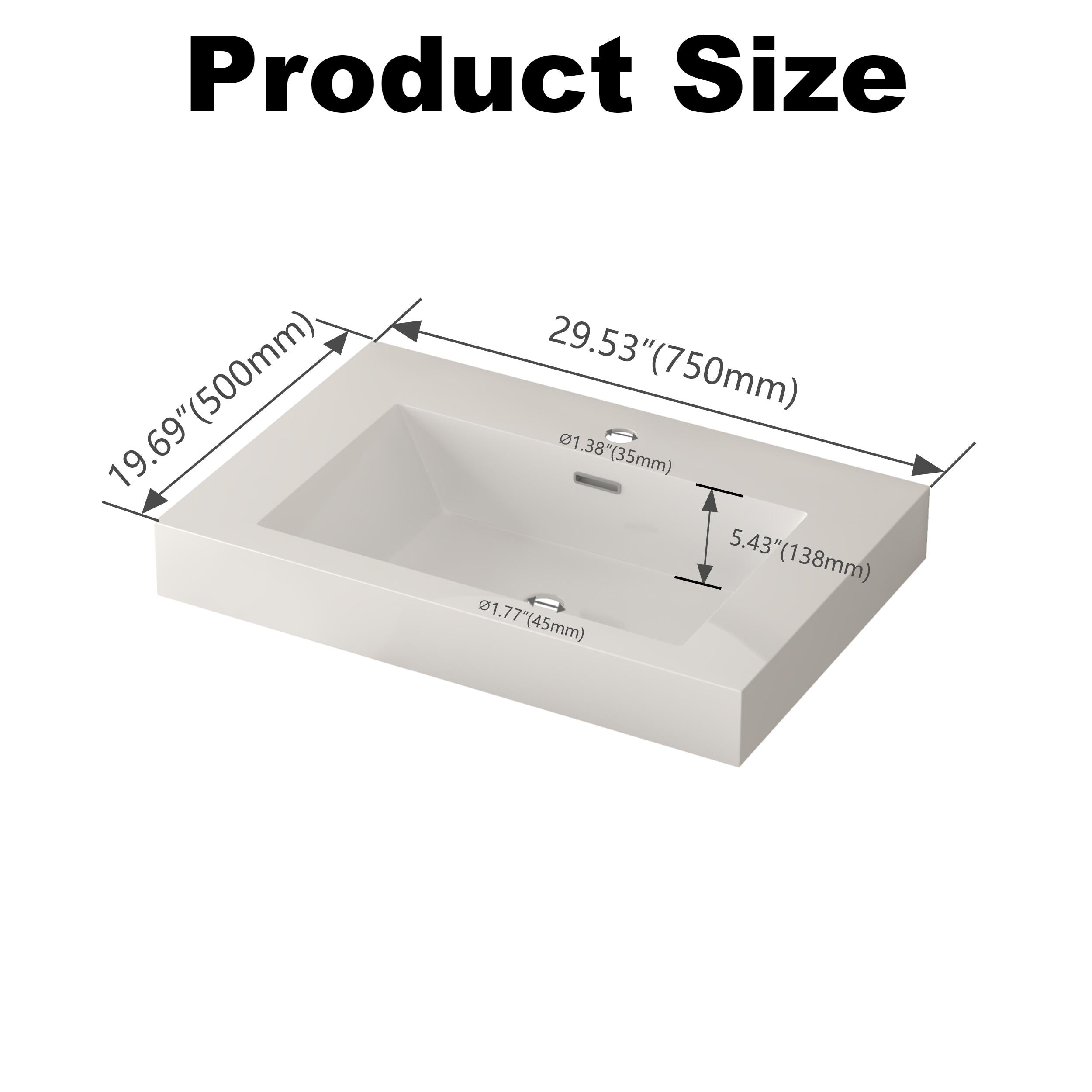 Product Size

- 19.69" (500mm)
- 29.53" (750mm)
- 1.38" (35mm)
- 5.43" (138mm)
- 1.77" (45mm)