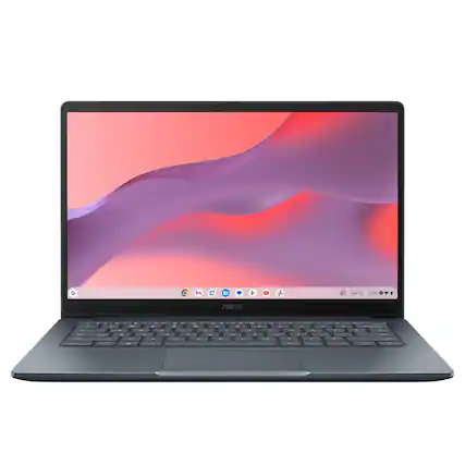 Front. ASUS - CX14 14" FHD Chromebook Laptop - Intel Celeron N50 (2023) - 4GB Memory - 64GB Storage - Dusk Gray.