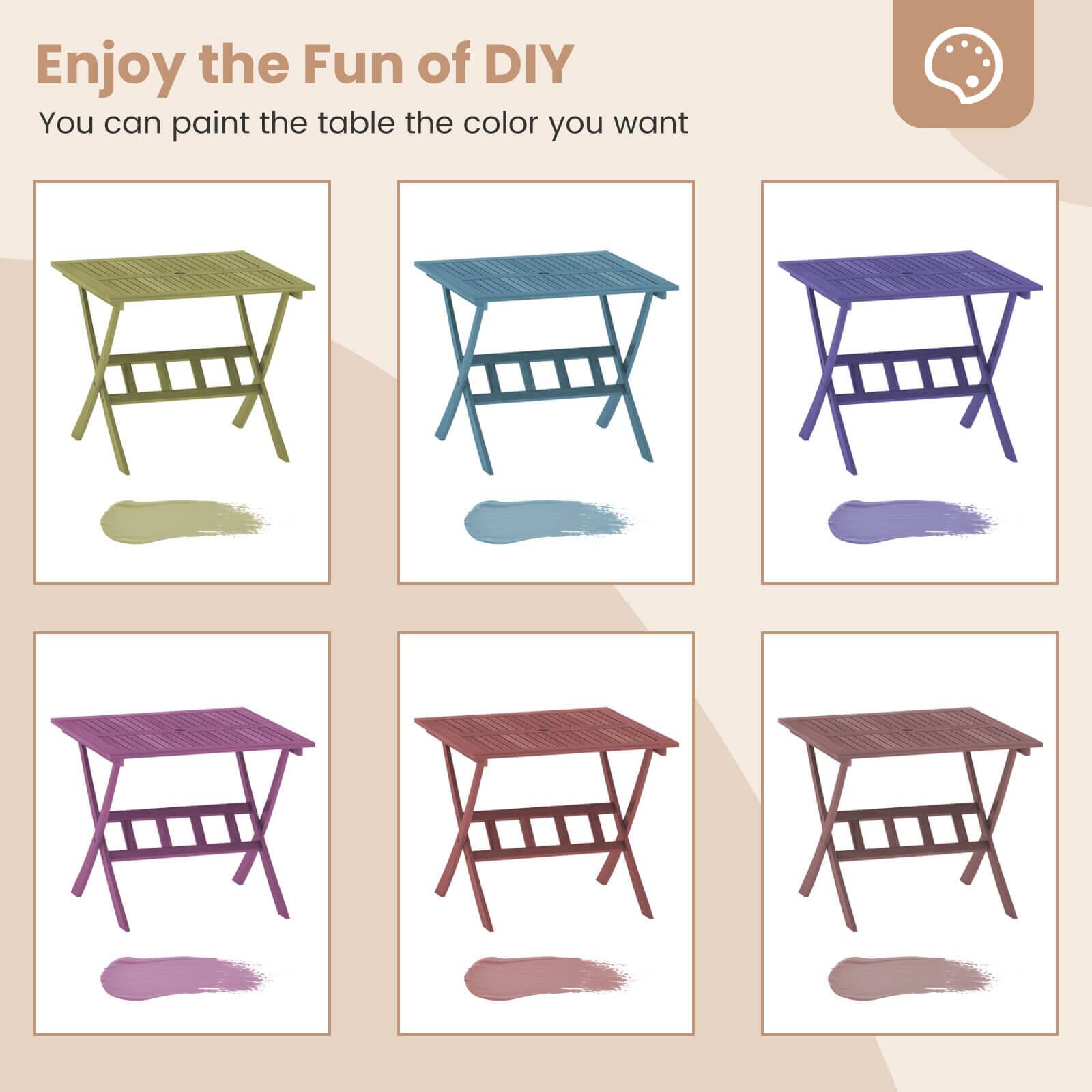 Enjoy the Fun of DIY  
You can paint the table the color you want