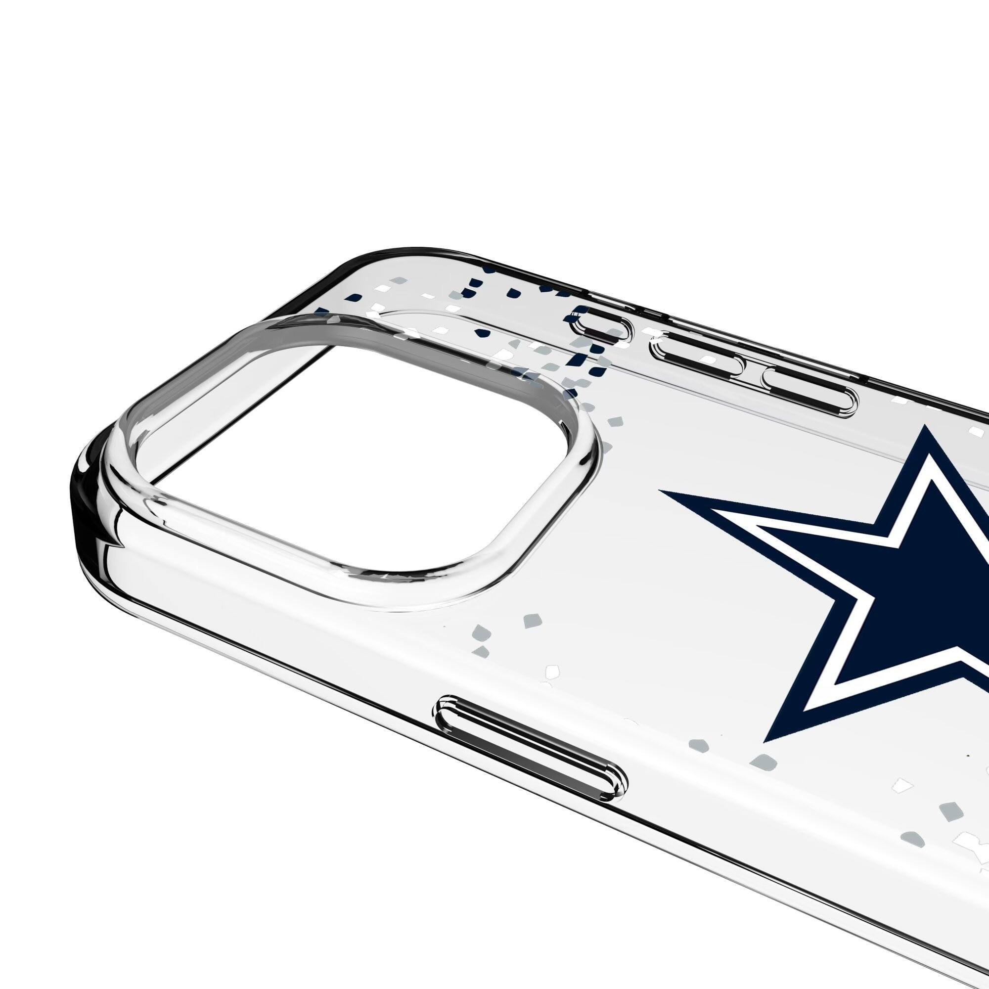 Alt View 2. Keyscaper - Dallas Cowboys iPhone Clear Case with Confetti Design - 15 - Multicolor.