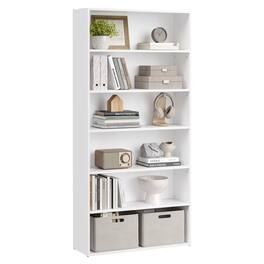 Songmics Home - Bookshelf, 6-Tier Bookcase, Book Shelf, Open Storage Shelf, 9.4 x 31.5 x 63.3 Inches, for Living Room, Home Office - Cloud White