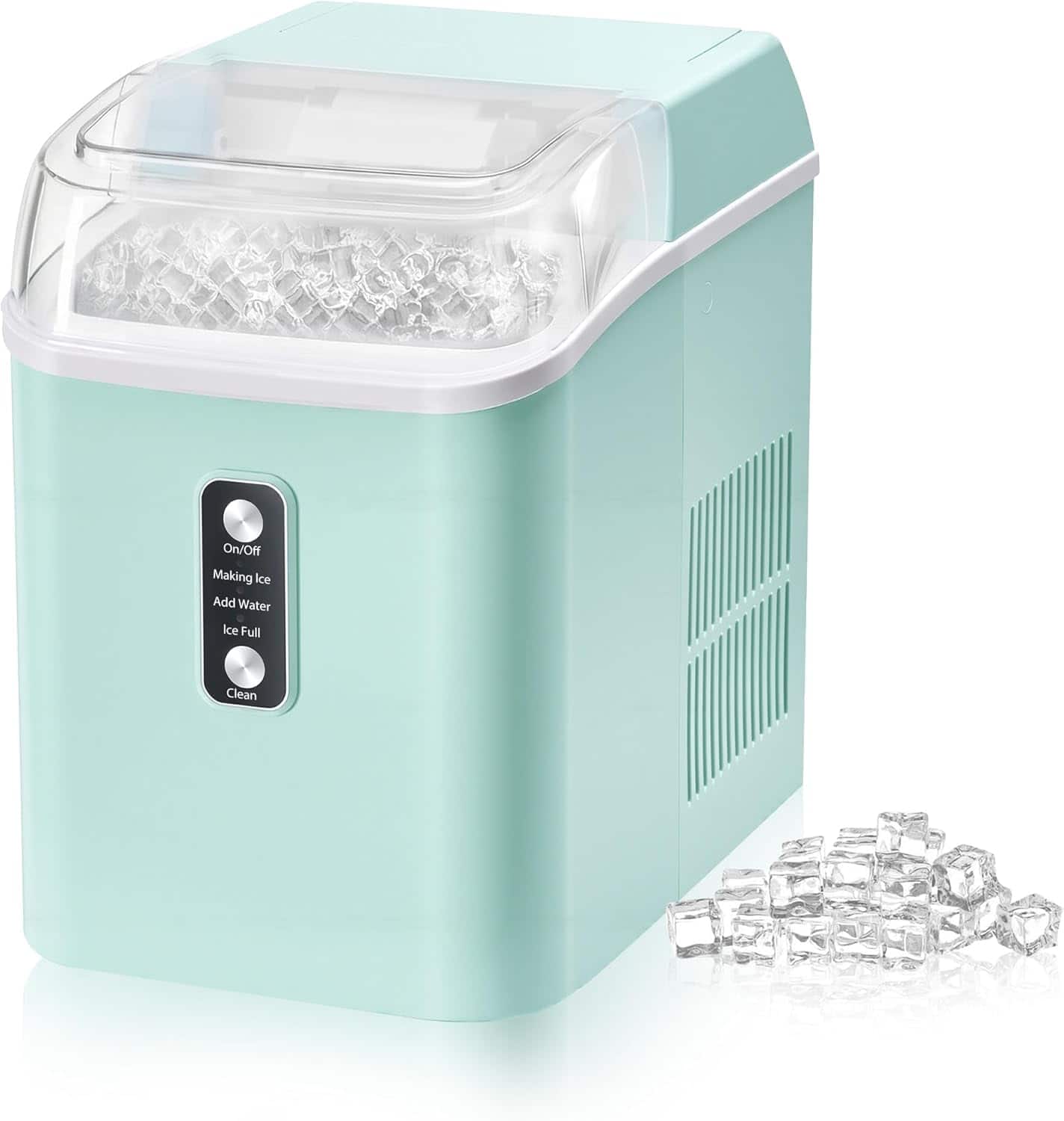 Sweet - Nugget Ice Maker Countertop Ready in 6 Mins, 1.55L Water Tank, Self-Cleaning - Green - Blue