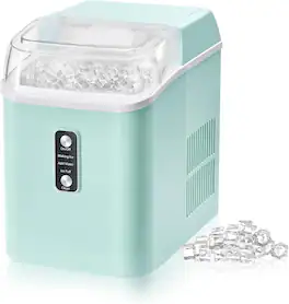 Sweet - Nugget Ice Maker Countertop Ready in 6 Mins, 1.55L Water Tank, Self-Cleaning - Green - Blue