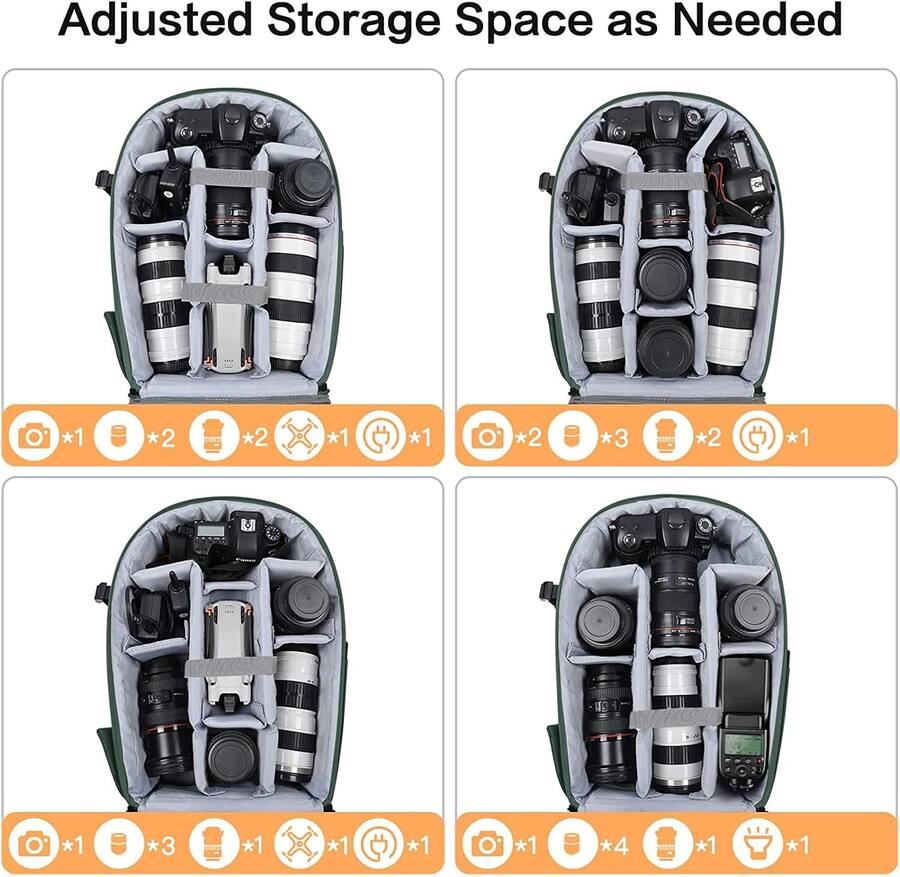 Compartmentalization Systems mosiso Camera Backpack 15 16 inch Waterproof Hardshell Camera Bag with ...