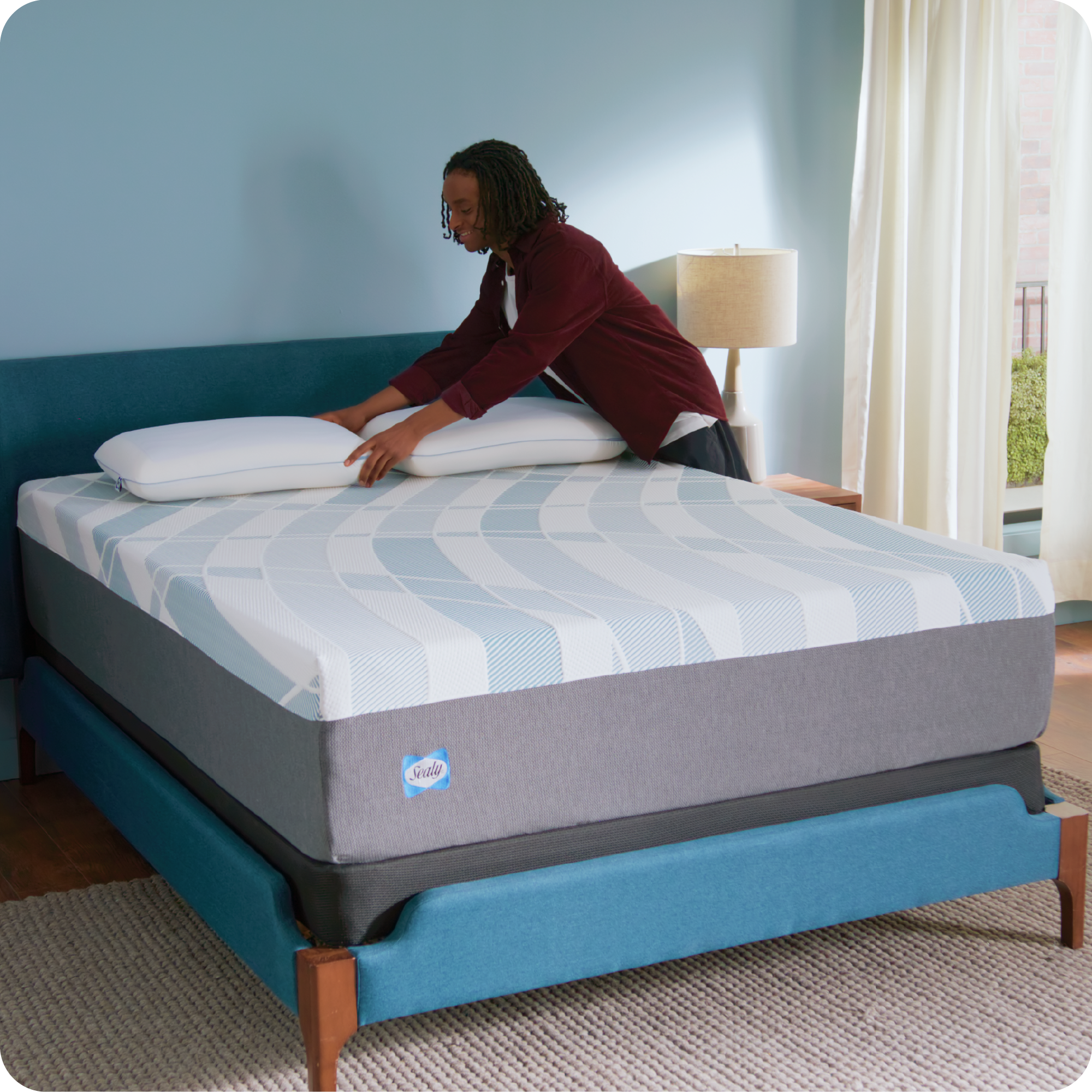 Left. Sealy - Dreamlife 14” Foam Mattress-in-a-Box, Full - White.