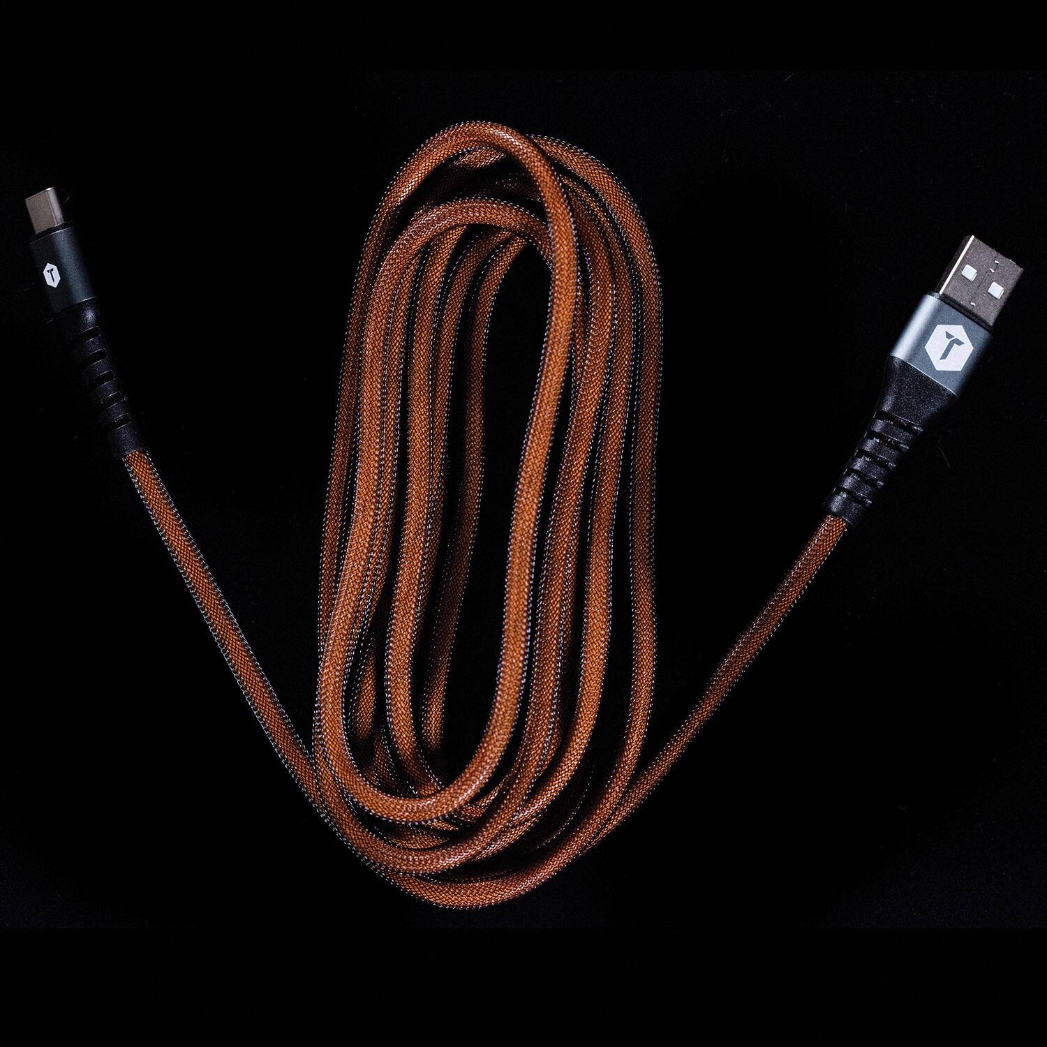 Back. ToughTested - USB-C to USB-A Cable, 8 Feet - Black.