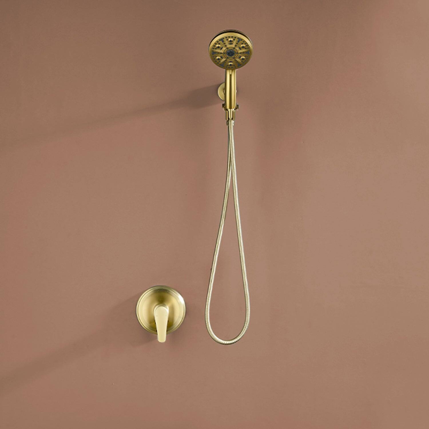 Alt View 4. Boyel Living - Brushed Gold Shower Set with 10 Function Handheld Shower and Pressure Balance Valve - Brushed Gold.
