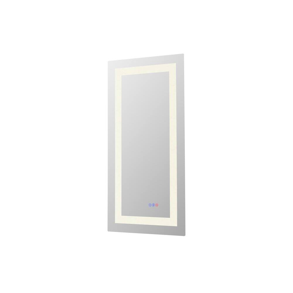 Left. Elegant Kitchen and Bath - Riven 30X20 Led Mirror, Adjustable Color 3000K/4200K/6400K - White.