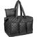 Front. Joan & David - 22-Inch Diamond Quilted Parachute Nylon 3-Pocket Duffel Bag - 367-BLACK.
