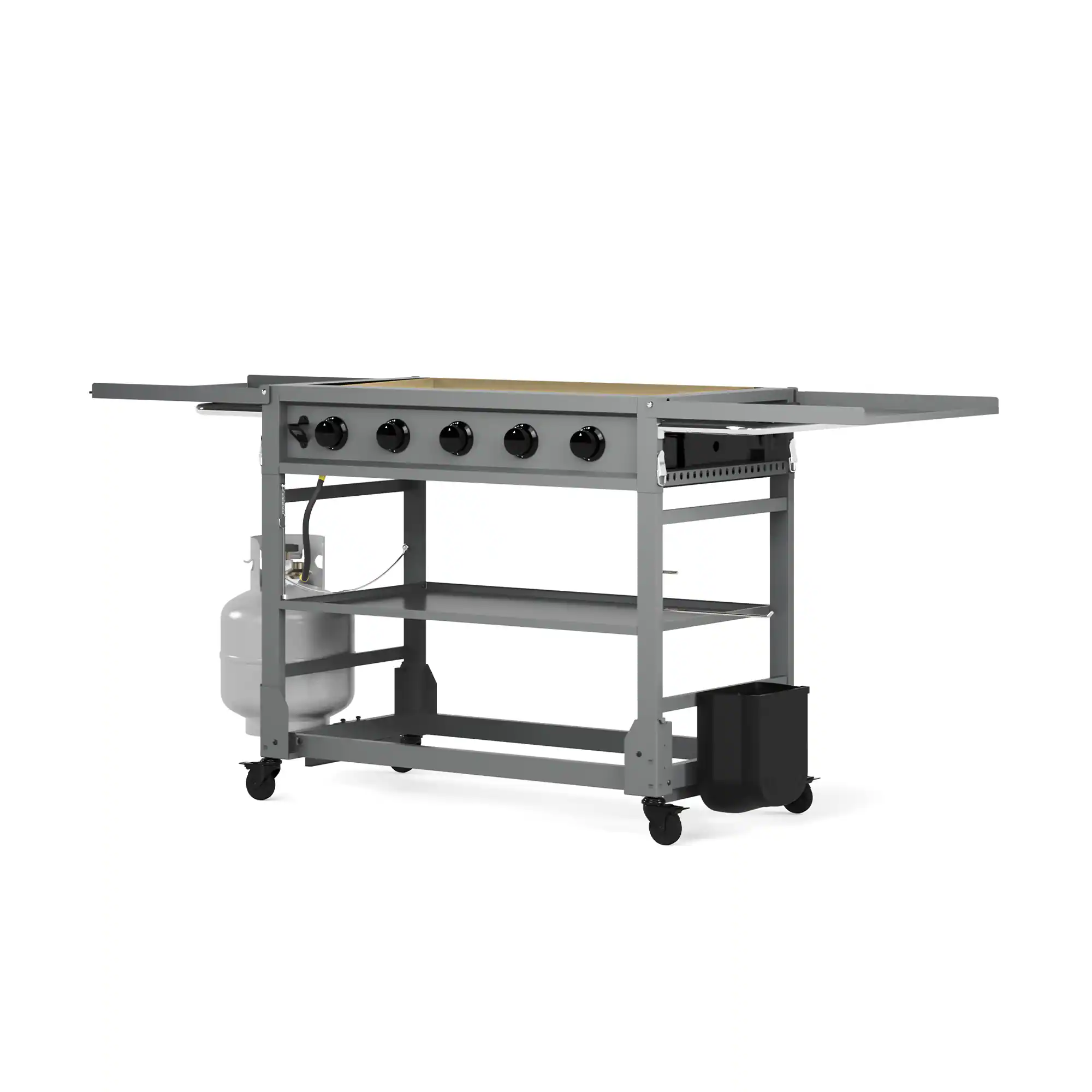 Left. TYTUS Grills - 36" 5-Burner Gas Griddle - gray.