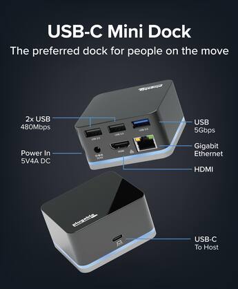 Plugable USB C Mini Cube Docking Station,Thunderbolt/Specific USB Plugable USB C Mini Cube Docking Station,Thunderbolt/Specific USB