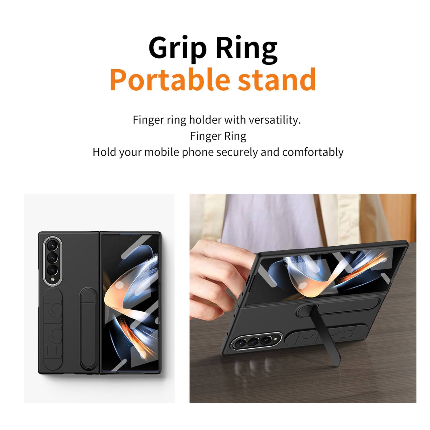 Grip Ring Portable Stand

Finger ring holder with versatility.

Finger Ring

Hold your mobile phone securely and comfortably