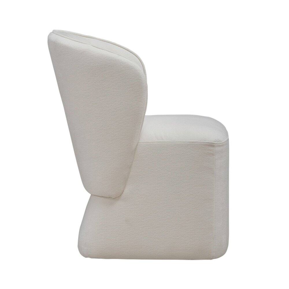 Back. Liberty Furniture Industries - Accent Dining Chair with Castors - Rounded Arm - Ivory Upholstry - White.