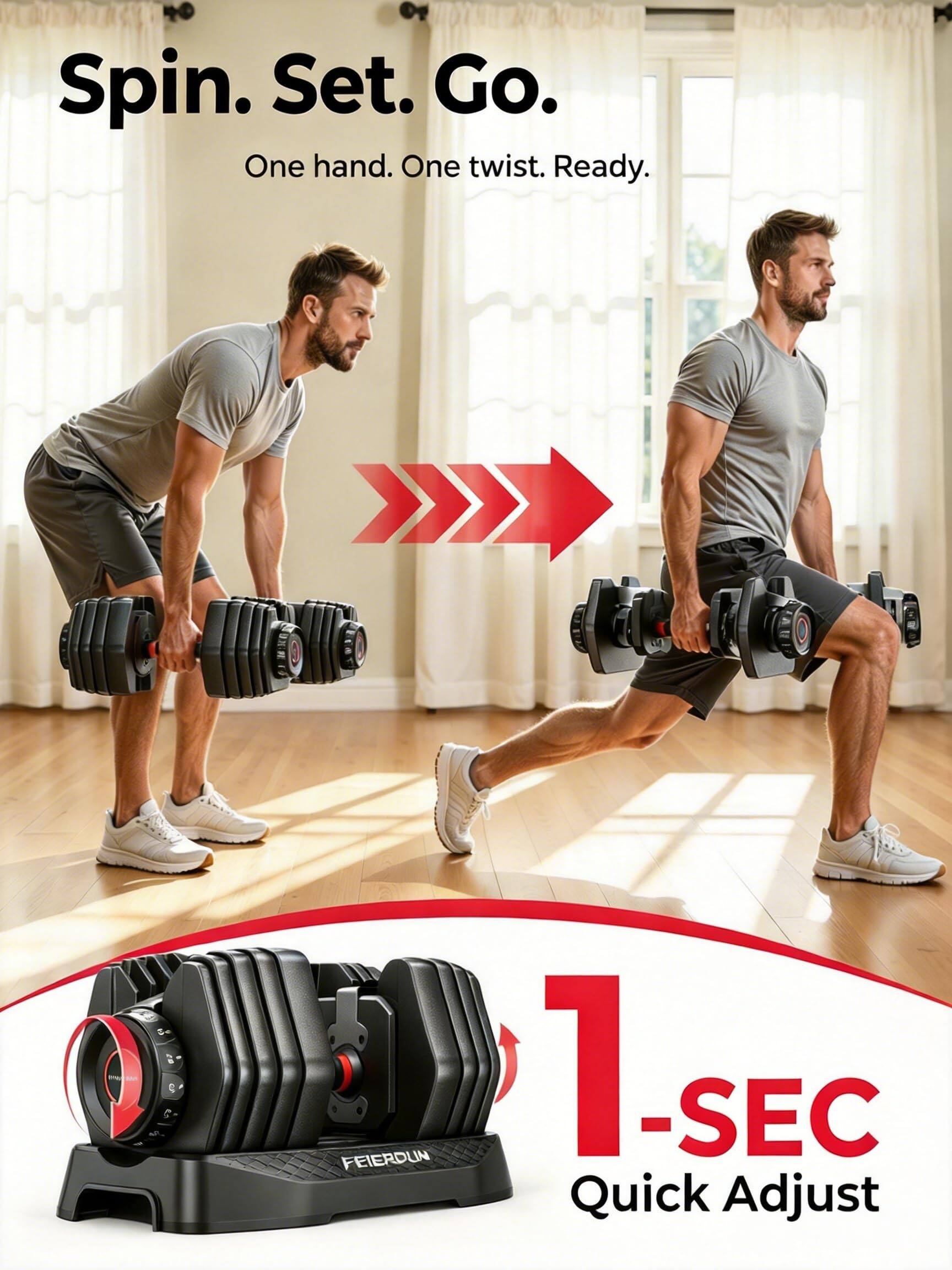 Spin. Set. Go.  
One hand. One twist. Ready.  

FEIERDUN  
1-SEC Quick Adjust