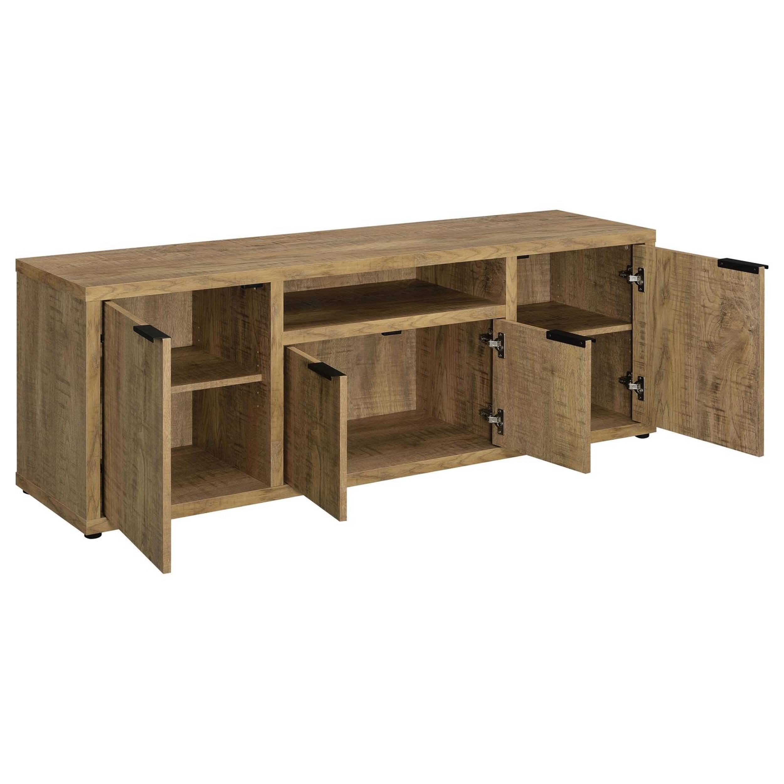 Alt View 1. Manhattan Lane - Tag 60 Inch TV Media Entertainment Console, 4 Cabinets, MDF - Brown.