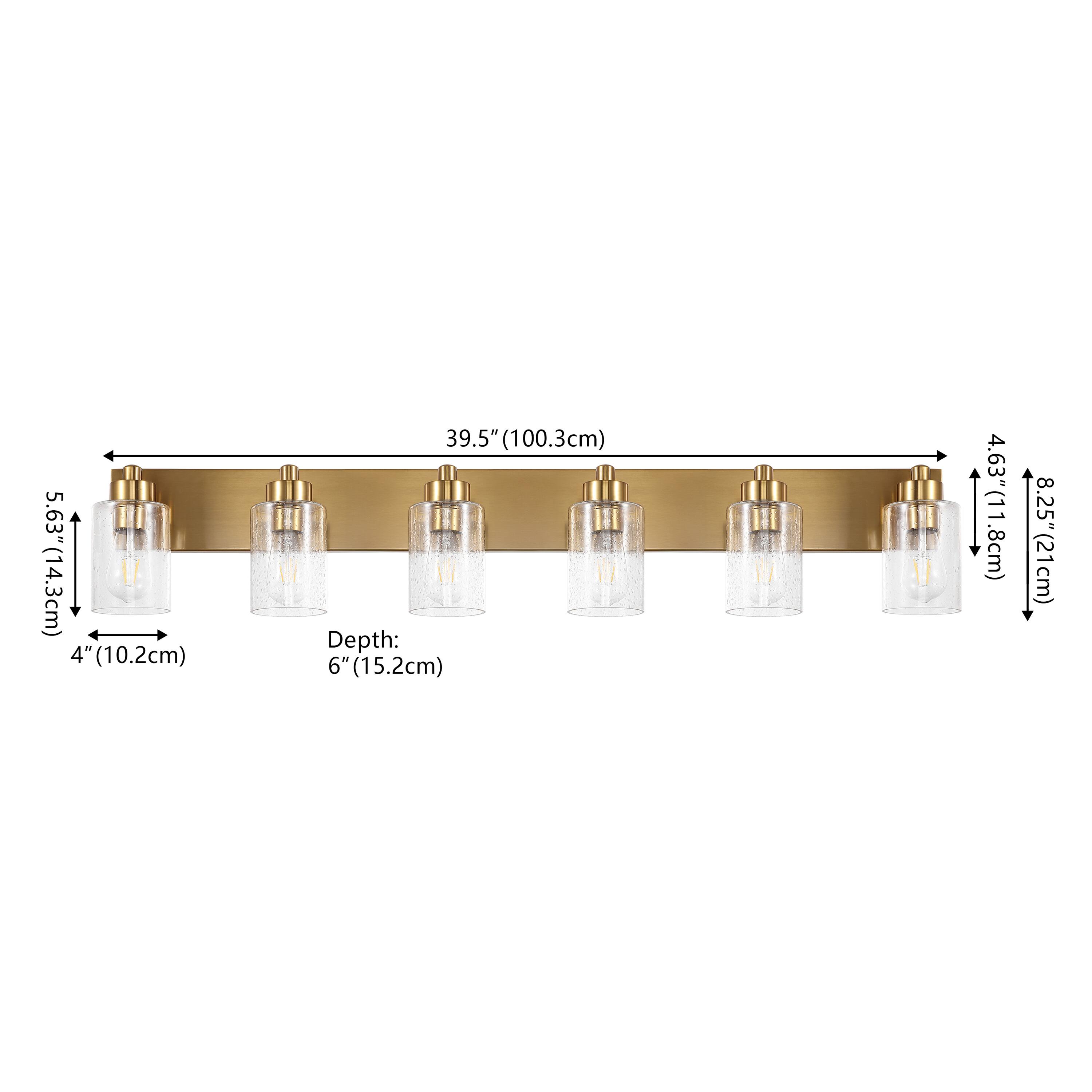 5.63" (14.3cm)  
4" (10.2cm)  
39.5" (100.3cm)  
Depth: 6" (15.2cm)  
4.63" (11.8cm)  
8.25" (21cm)