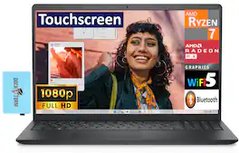 Dell - Inspiron 3535 Laptop 15.6 FHD (AMD Ryzen 7 7730U, 16GB DDR4, 512GB M.2 PCIe SSD, Win 11 Pro) w/USB Hub - Black