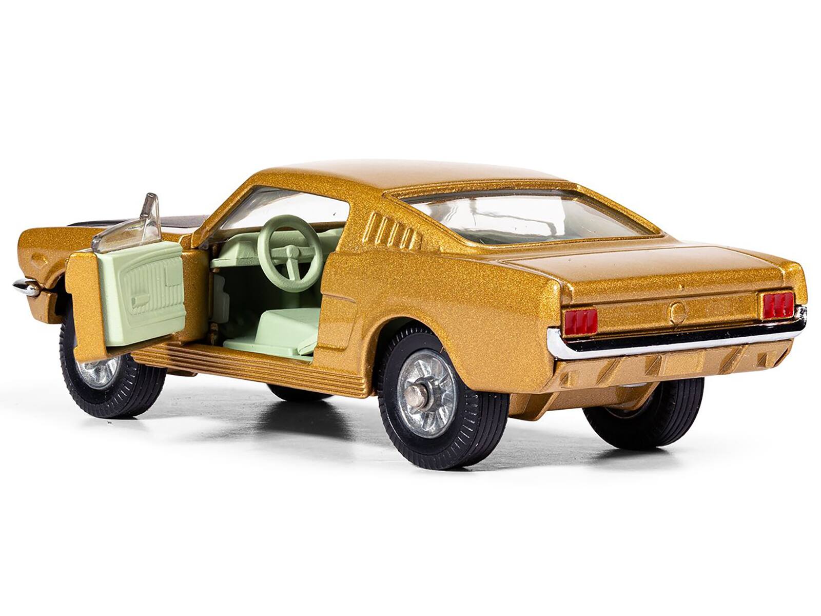 Angle. Corgi - Ford Mustang Fastback 2+2 Gold Metallic and Black Diecast Model Car by Corgi - Gold Metallic.