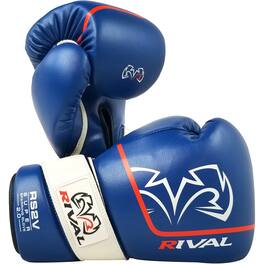 RIVAL - Boxing RS2V 2.0 Super Pro Hook and Loop Sparring Gloves - 18 oz. - Blue