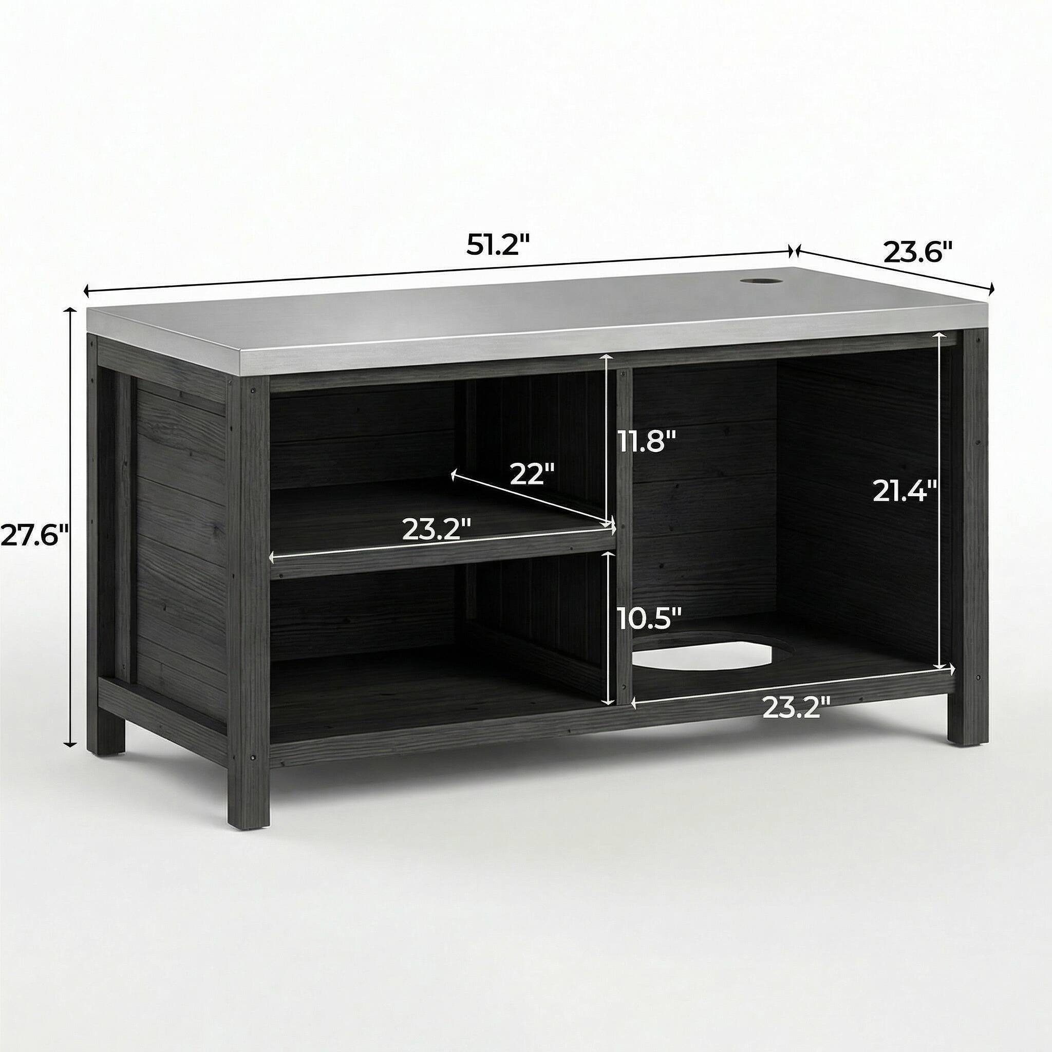 51.2" x 23.6" x 27.6" x 23.2" x 22" x 11.8" x 21.4" x 10.5" x 23.2"