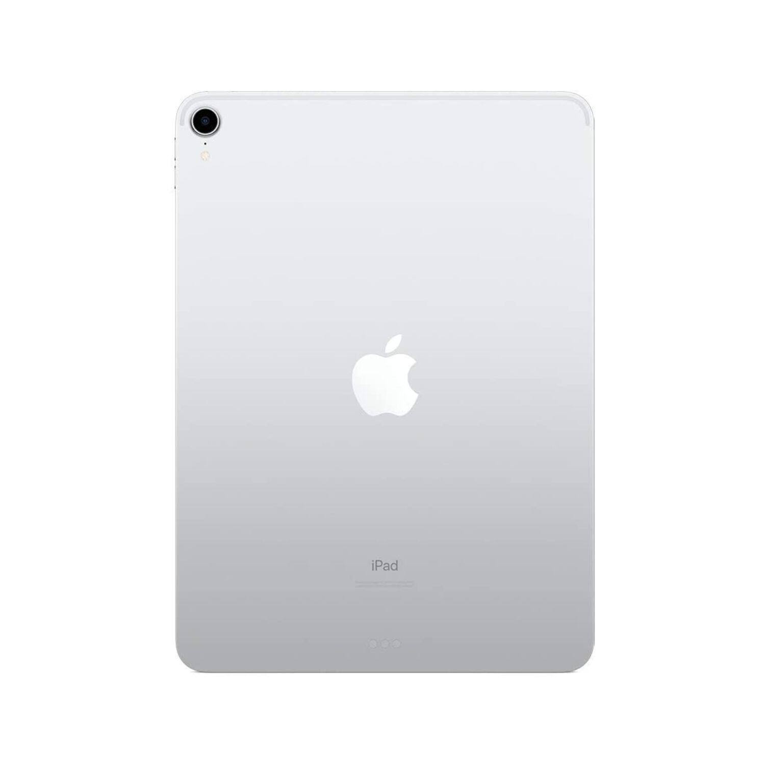 Alt View 1. Apple - iPad Pro 11 (2018) A2013 (WiFi + Cellular Unlocked) 64GB w/ Pre-Installed Tempered Glass - Silver.