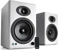 Front. Audioengine - A5+ Home Music System w/ Bluetooth aptX-HD - White.