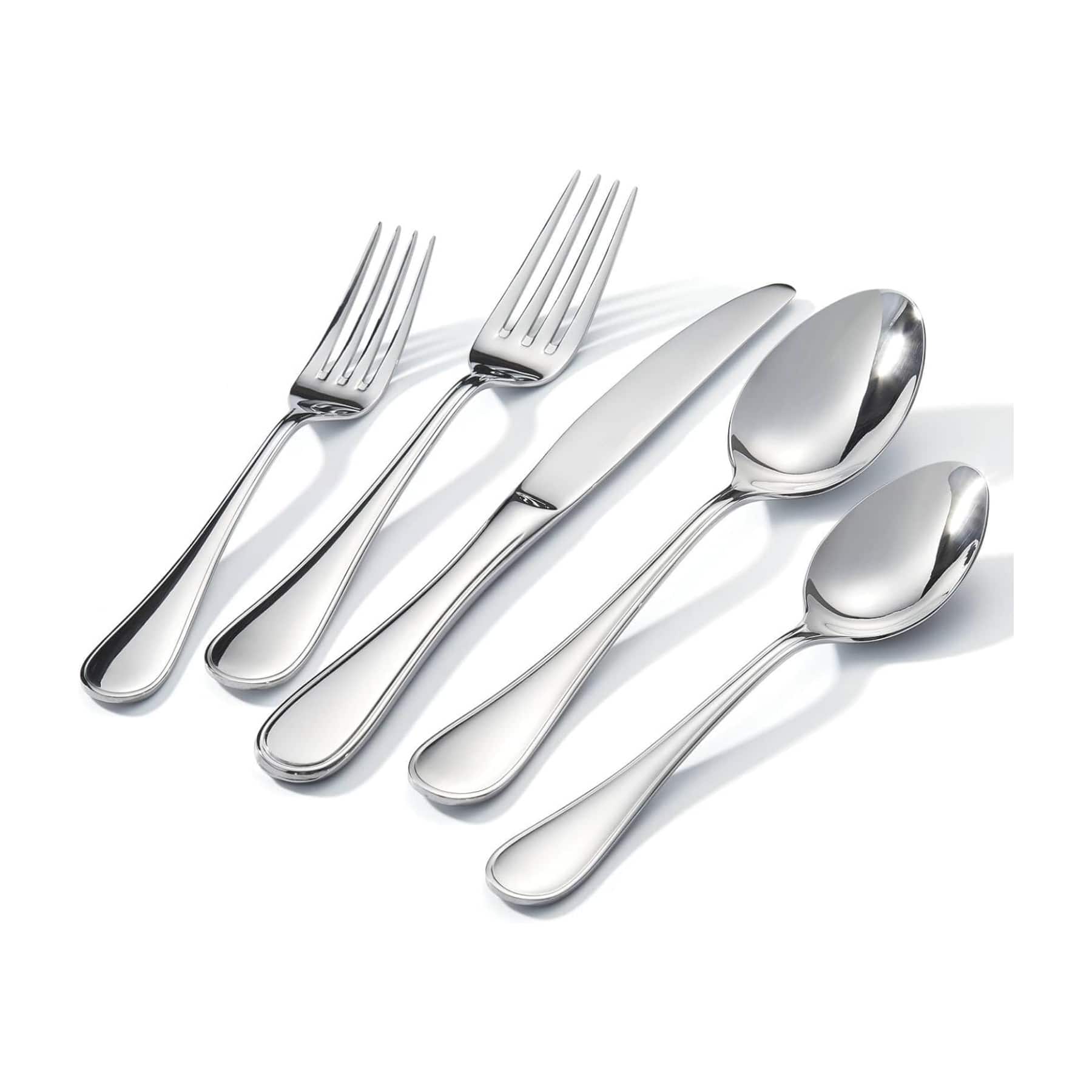 Dazzed Corner - 40 Piece Silverware Set for 8, Stainless Steel Flatware Set - Silver