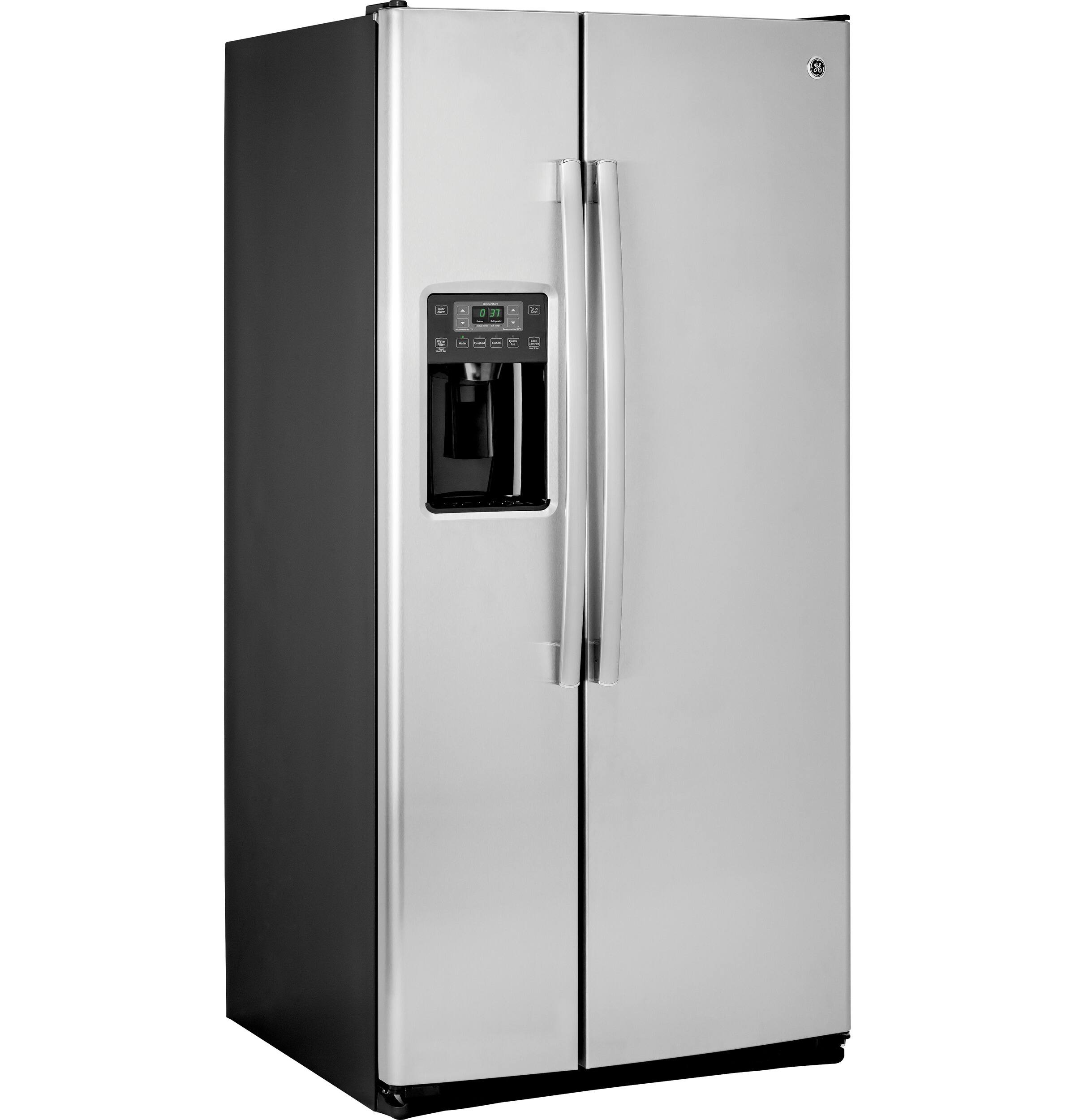 Alt View 15. GE - 23.2 Cu. Ft. Side-by-Side Refrigerator with Thru-the-Door Ice and Water - Stainless Steel.