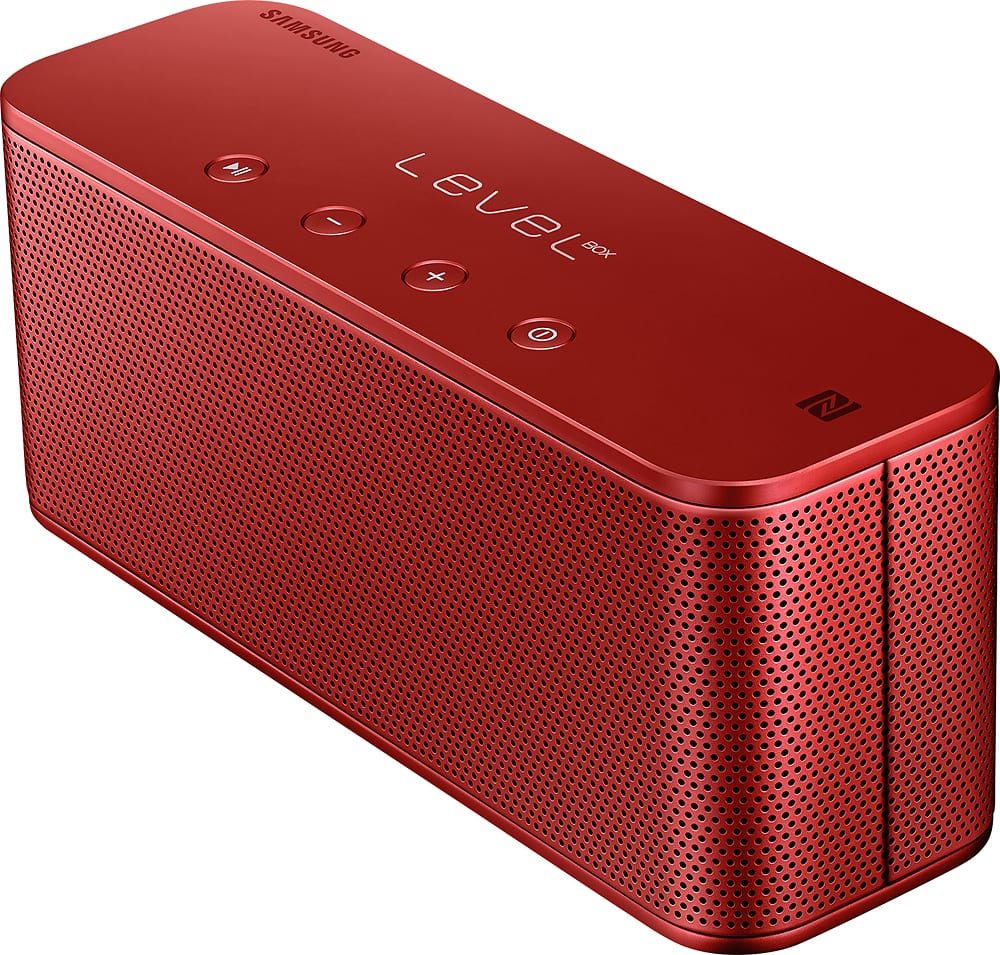Left. Samsung - Level Box Mini Wireless Bluetooth Speaker - Red.