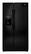 Front. GE - Profile Series 25.4 Cu. Ft. Side-by-Side Refrigerator with Thru-the-Door Ice and Water - High-Gloss Black.