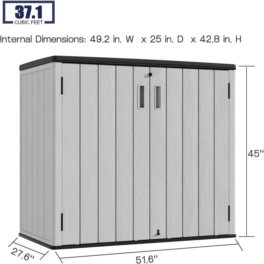 37.1 CUBIC FEET

Internal Dimensions: 49.2 in. W x 25 in. D x 42.8 in. H

45"  
51.6"  
27.6"