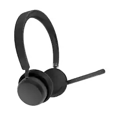 Front. Lenovo - Lenovo Wireless Closed-Back On-Ear Stereo Headset - Black.