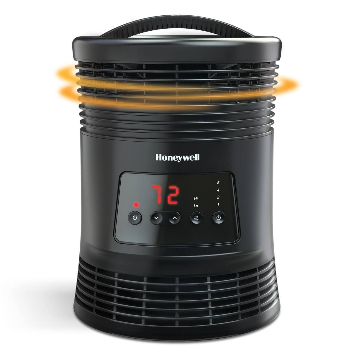 The image features a black Honeywell heater and cooler with a digital display showing the temperature. The device is designed to provide both heating and cooling functions, making it a versatile and efficient appliance for maintaining a comfortable indoor environment. The Honeywell brand is known for its high-quality products and innovative technology, ensuring that users can rely on this device for reliable performance and comfort.