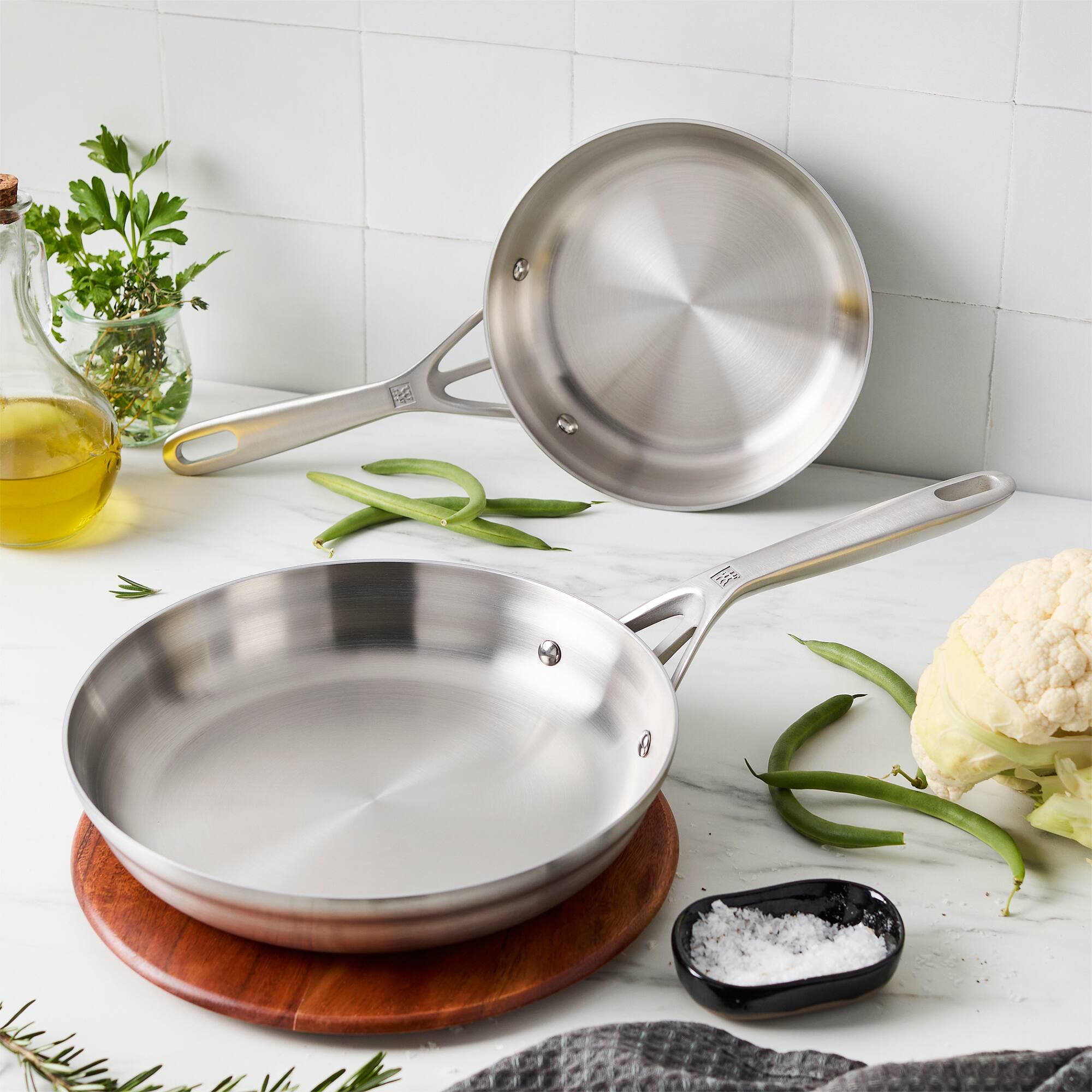 Alt View 6. ZWILLING - ZWILLING Motion Stainless Steel 2-pc Stainless Steel Fry Pan Set - Stainless Steel.