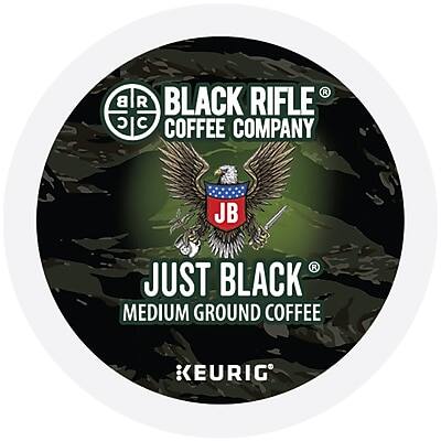 BLACK RIFLE COFFEE COMPANY  
JUST BLACK  
MEDIUM GROUND COFFEE  
KEURIG