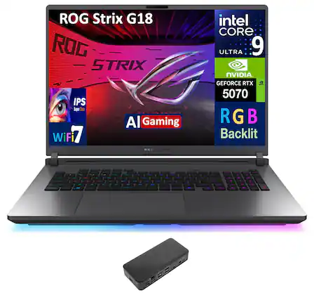 ROG Strix G18
ROG STRIX IPS Super Clear
AI Gaming
WiFi 7
intel CORE ULTRA 9
NVIDIA GEFORCE RTX 5070
RGB Backlit