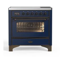 ILVE - Majestic II 36 inch Induction Range with 5 Elements ( Burnished Trim) - Midnight Blue