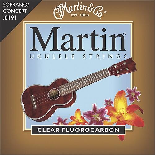 Front Standard. Martin - Fluorocarbon Soprano/Concert Ukulele Strings - Clear.